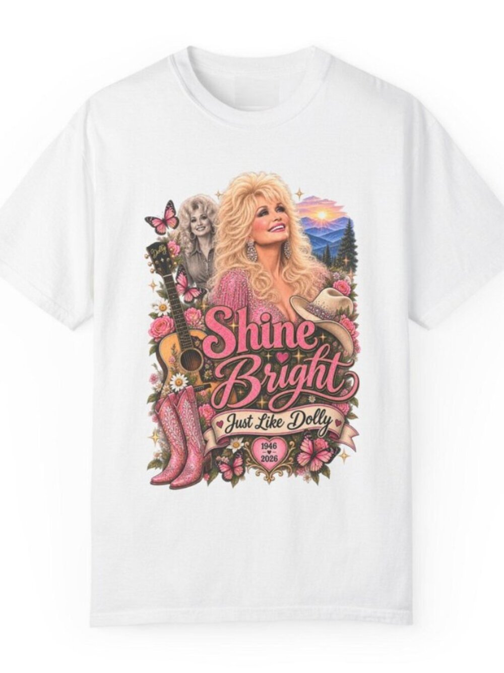 Dolly Parton Tribute Shirt, Shine Bright Just Like Dolly,Tee